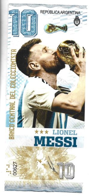 ARGENTINA BILLETE FANTASÍA MESSI 10 PESOS