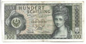 AUSTRIA 100 SCHILLING 1969