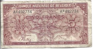 BÉLGICA 5 FRANCOS 1943