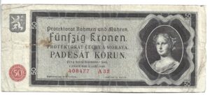 BOHEMIA Y MORAVIA 50 CORONAS 1940