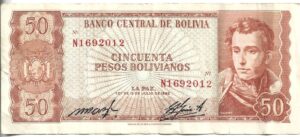 BOLIVIA 50 BOLIVIANOS 1962