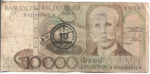 BRASIL 10.000 CRUZEIROS 1984 RESELLADO
