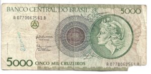 BRASIL 5000 CRUZEIROS 1990 EMERGENCIA