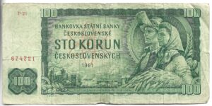 CHECOSLOVAQUIA 100 CORONAS 1961