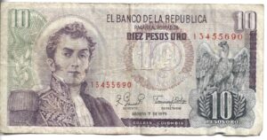 COLOMBIA 10 PESOS 1979