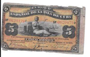 CUBA 5 PESOS 1896