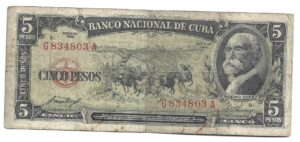 CUBA 5 PESOS 1958