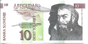 ESLOVENIA 10 TOLAR 1992 SIN CIRCULAR