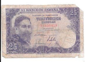 ESPAÑA 25 PESETAS 1954