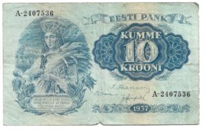 ESTONIA 10 KROONI 1937