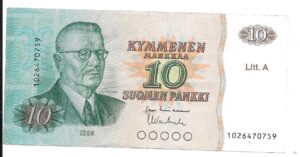 FINLANDIA 10 MARKAA 1980