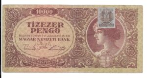 HUNGRÍA 10.000 PENGO 1945 CON ESTAMPILLA
