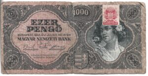 HUNGRÍA 1000 PENGO 1945 CON ESTAMPILLA