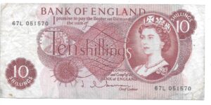 INGLATERRA 10 SCHILLING 1968