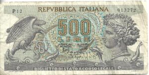 ITALIA 500 LIRAS 1966
