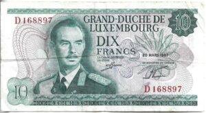 LUXEMBURGO 10 FRANCOS 1967