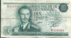 LUXEMBURGO 10 FRANCOS 1967