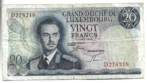 LUXEMBURGO 20 FRANCOS 1966