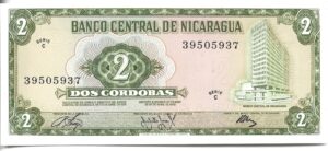 NICARAGUA 2 CÓRDOBAS 1972 SIN CIRCULAR