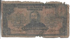 PARAGUAY 5 GUARANÍES 1952
