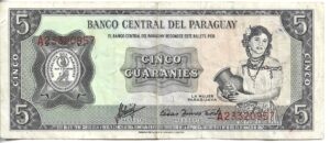 PARAGUAY 5 GUARANÍES 1962