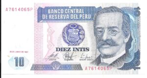 PERÚ 10 INTIS 1987 SIN CIRCULAR