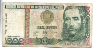 PERÚ 1000 INTIS 1987