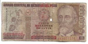 PERÚ 5.000.000 INTIS 1991