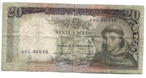 PORTUGAL 20 ESCUDOS 1964