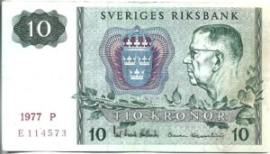 SUECIA 10 CORONAS 1977