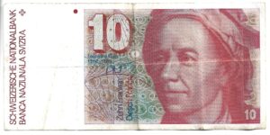 SUIZA 10 FRANCOS 1988