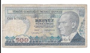 TURQUÍA 500 LIRAS 1970