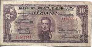 URUGUAY 10 PESOS 1939