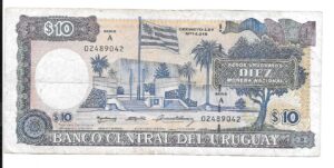 URUGUAY 10 PESOS 1997