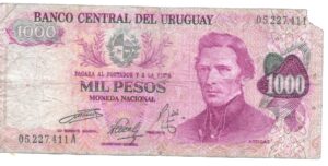 URUGUAY 1000 PESOS 1975