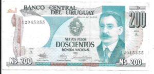 URUGUAY 200 PESOS 1986