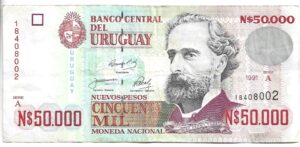 URUGUAY  50.000 NUEVOS PESOS 1991