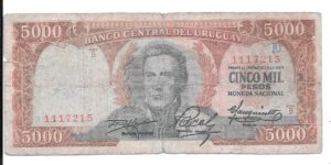 URUGUAY 5000 PESOS 1967