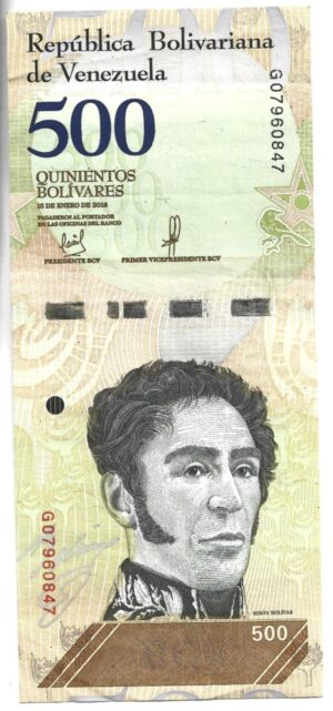 VENEZUELA 500 BOLÍVARES 2018