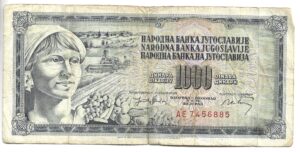 YUGOSLAVIA 1000 DINAR 1974
