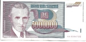 YUGOSLAVIA 5.000.000 DINAR 1993