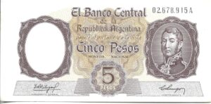 ARGENTINA 5 PESOS MONEDA NACIONAL 1960 SIN CIRCULAR
