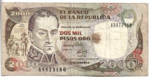 COLOMBIA 2000 PESOS 1992