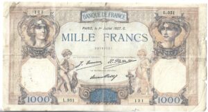 FRANCIA 1000 FRANCOS 1927