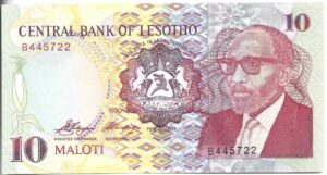 LESOTHO 10 MALOTI 1990 SIN CIRCULAR