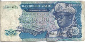 ZAIRE 200.000 ZAIRES 1992