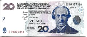 ARGENTINA 20 LECOP REPOSICIÓN