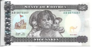 ERITREA 5 NAKFA 1997 SIN CIRCULAR