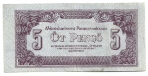 HUNGRÍA 5 PENGO 1944