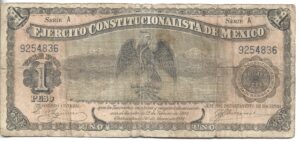 MÉXICO EJÉRCITO CONSTITUCIONALISTA 1 PESO 1914
